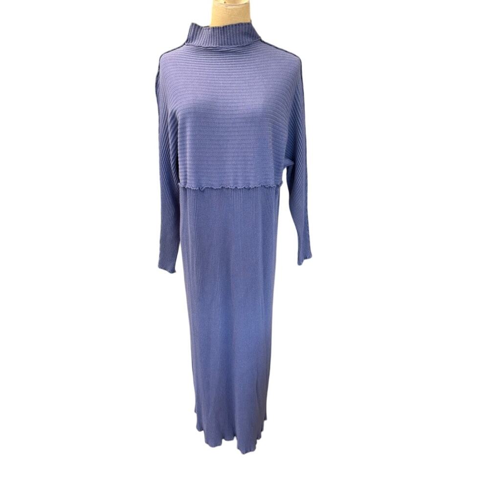 "MICHELLE ST. JOHN" Long‎ Ribbed Dress OS Cotton Blend Loungewear Lagonlook